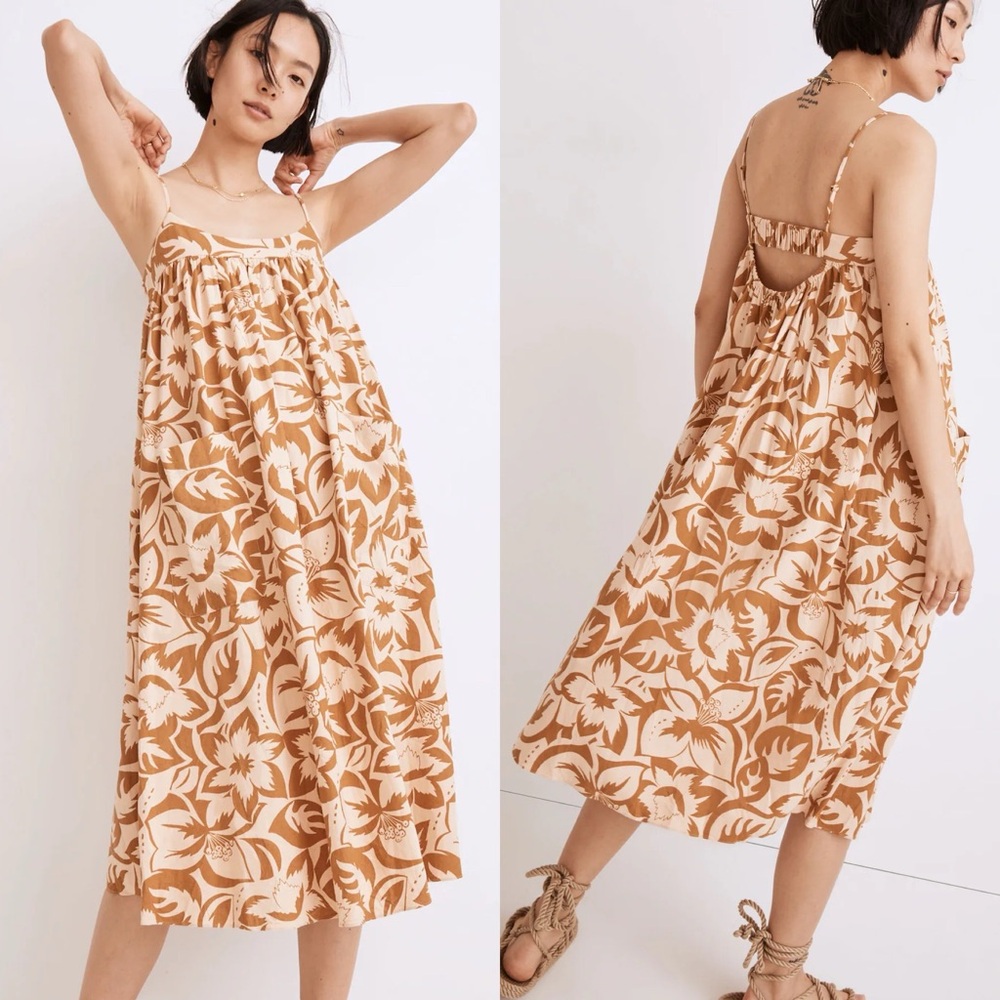 Floral Tan Women's Dress